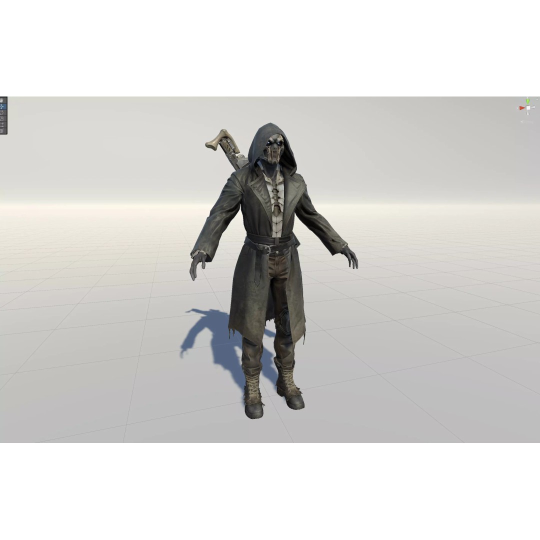 Bone Reaper 3D Model – Low Poly Fantasy Character, Rigged, Game Ready