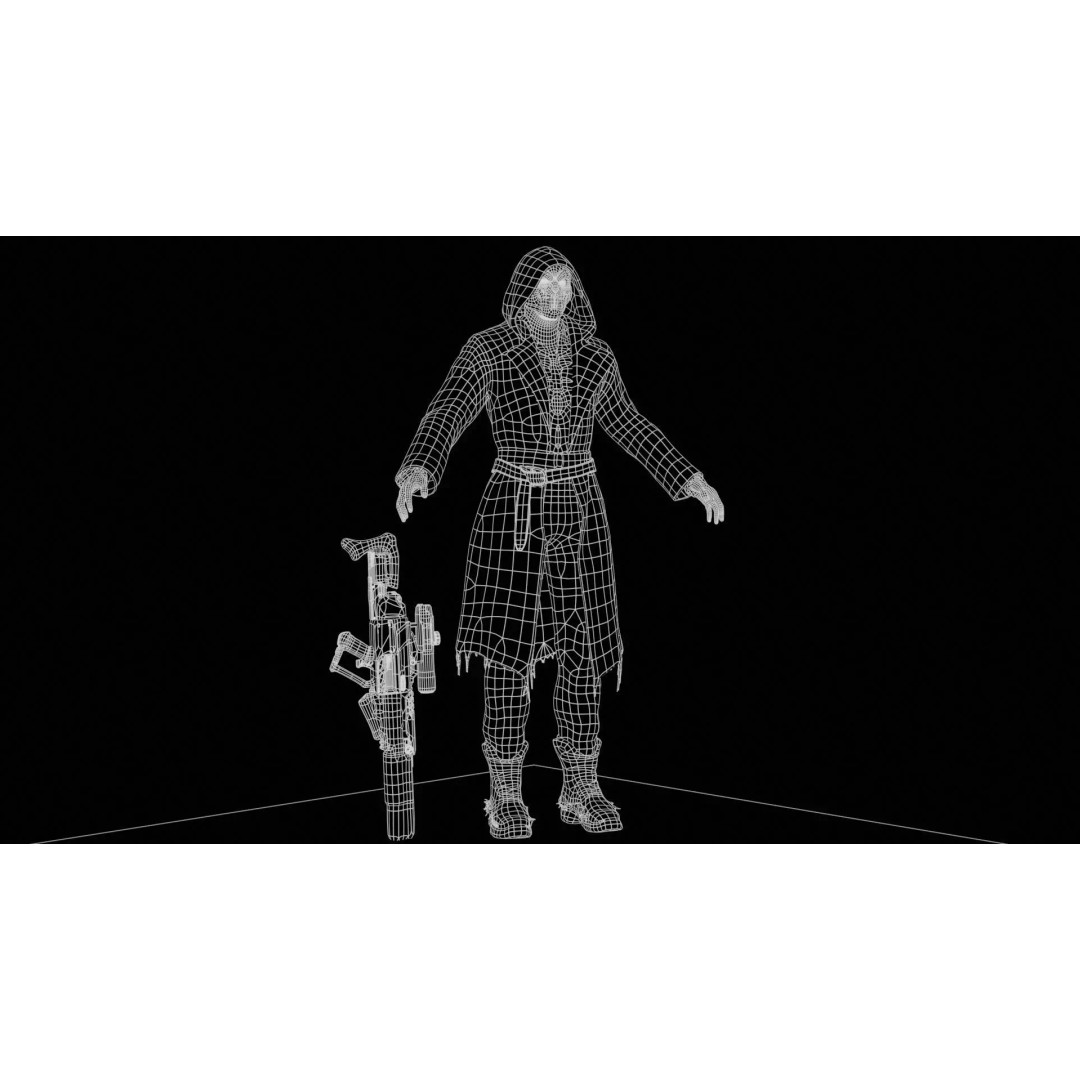 Bone Reaper 3D Model – Low Poly Fantasy Character, Rigged, Game Ready - View 12