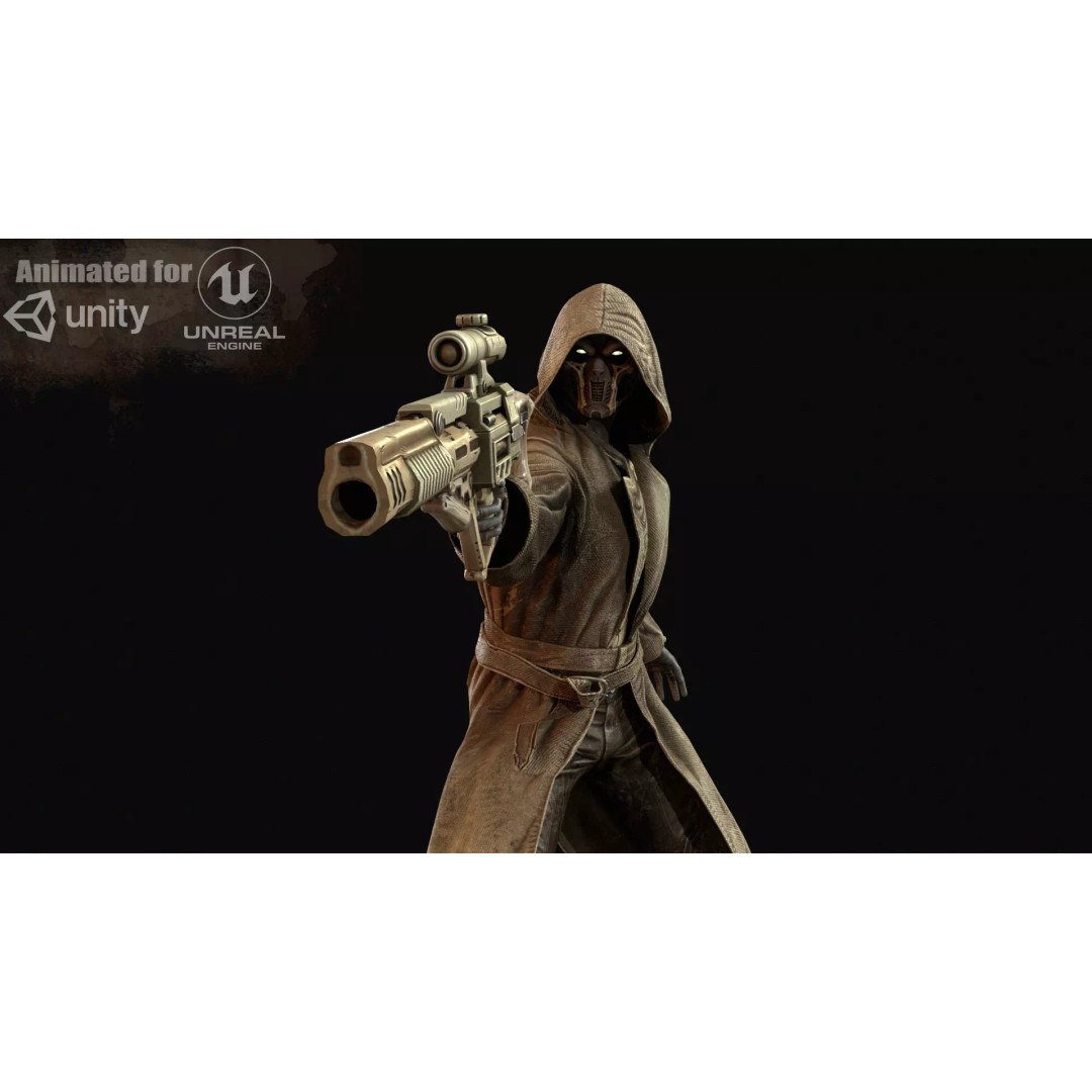 Bone Reaper 3D Model – Low Poly Fantasy Character, Rigged, Game Ready - View 2