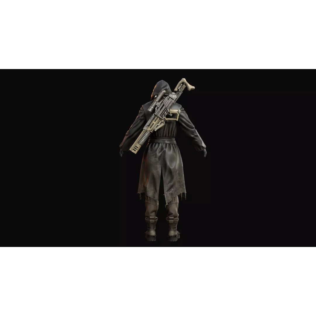 Bone Reaper 3D Model – Low Poly Fantasy Character, Rigged, Game Ready - View 28