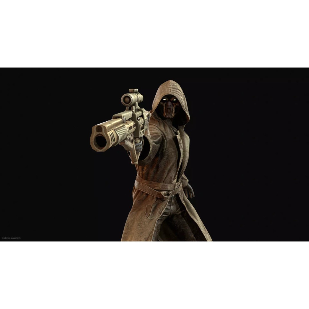 Bone Reaper 3D Model – Low Poly Fantasy Character, Rigged, Game Ready - View 3