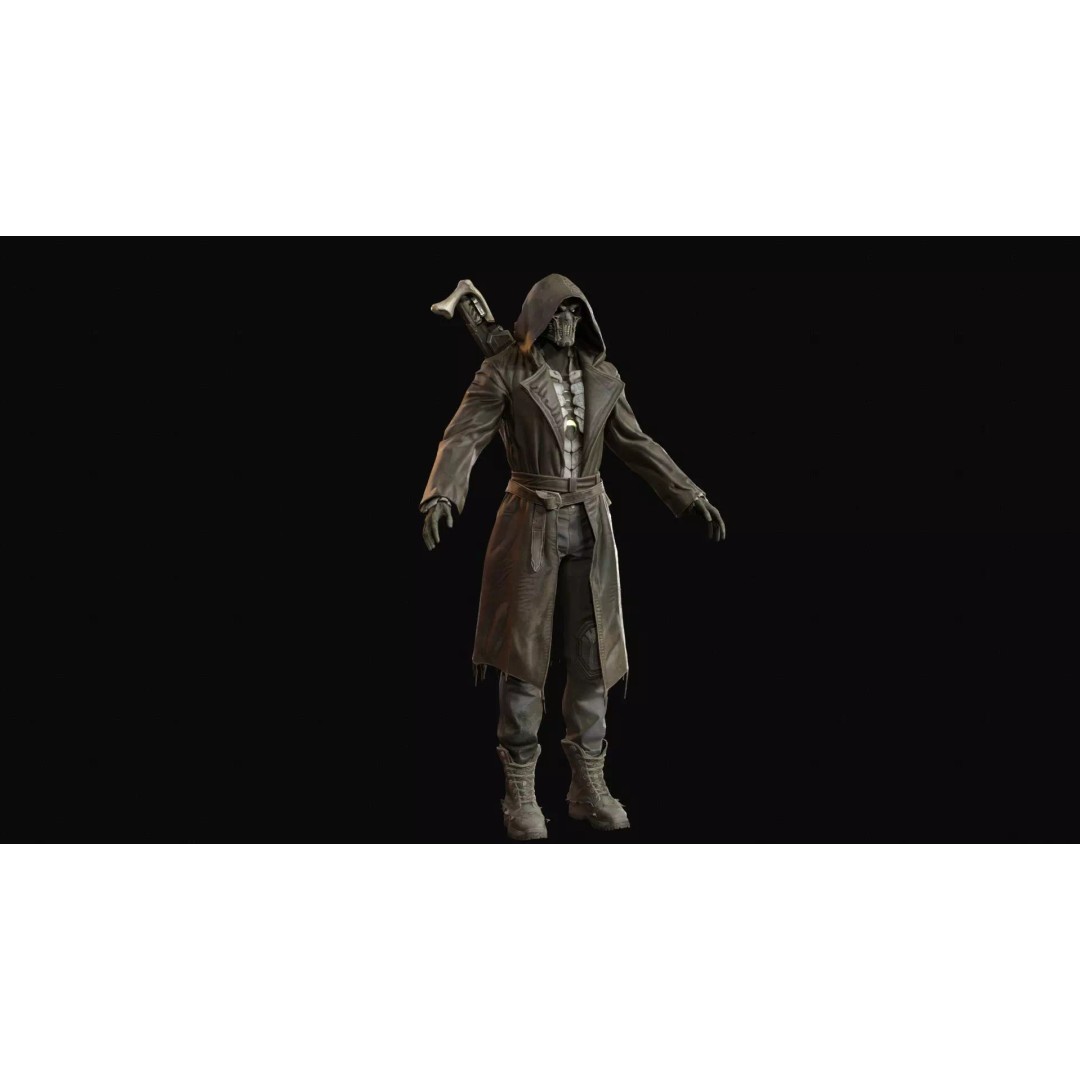 Bone Reaper 3D Model – Low Poly Fantasy Character, Rigged, Game Ready - View 30