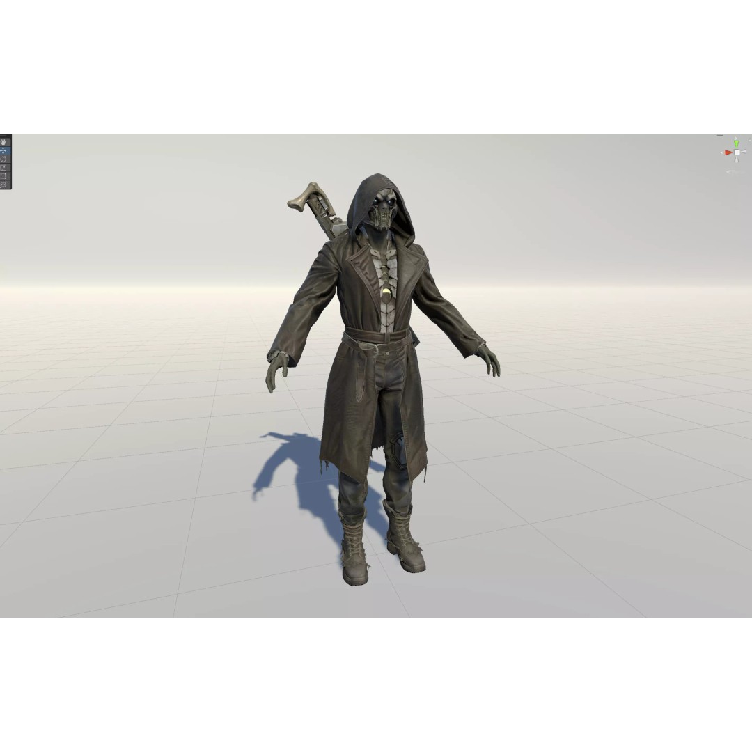 Bone Reaper 3D Model – Low Poly Fantasy Character, Rigged, Game Ready - View 45
