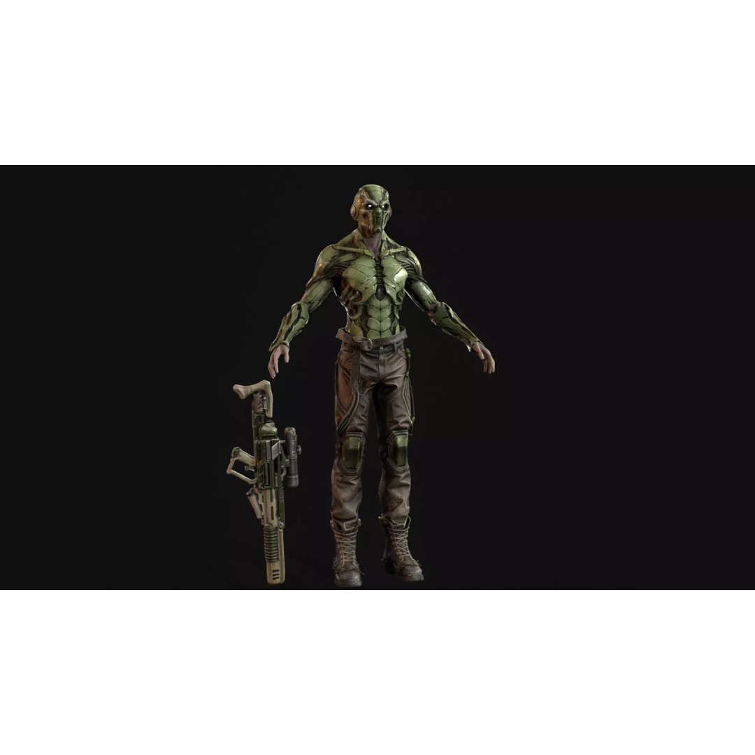 Bone Reaper 3D Model – Low Poly Fantasy Character, Rigged, Game Ready - View 7