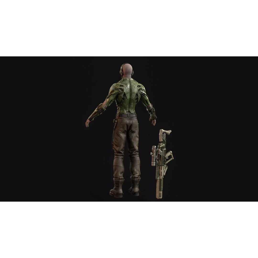 Bone Reaper 3D Model – Low Poly Fantasy Character, Rigged, Game Ready - View 8