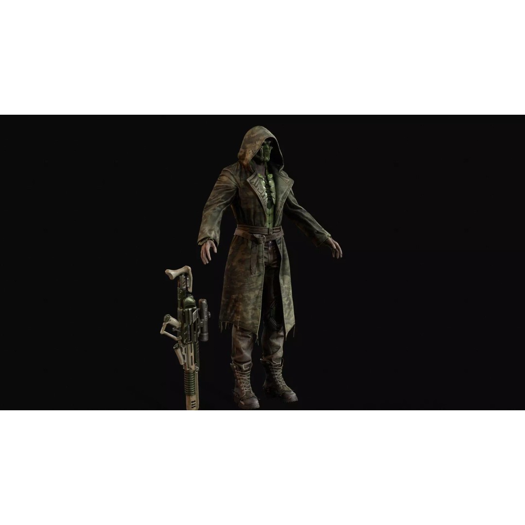 Bone Reaper 3D Model – Low Poly Fantasy Character, Rigged, Game Ready - View 9