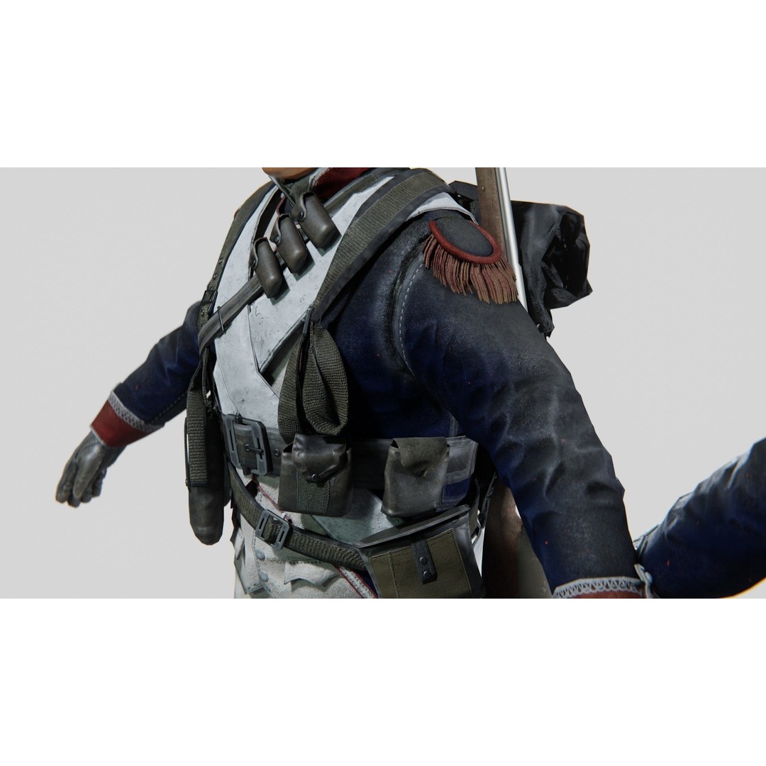 Napoleon Soldier 3D Model – Rigged Low-Poly Character, FBX, PBR - View 13