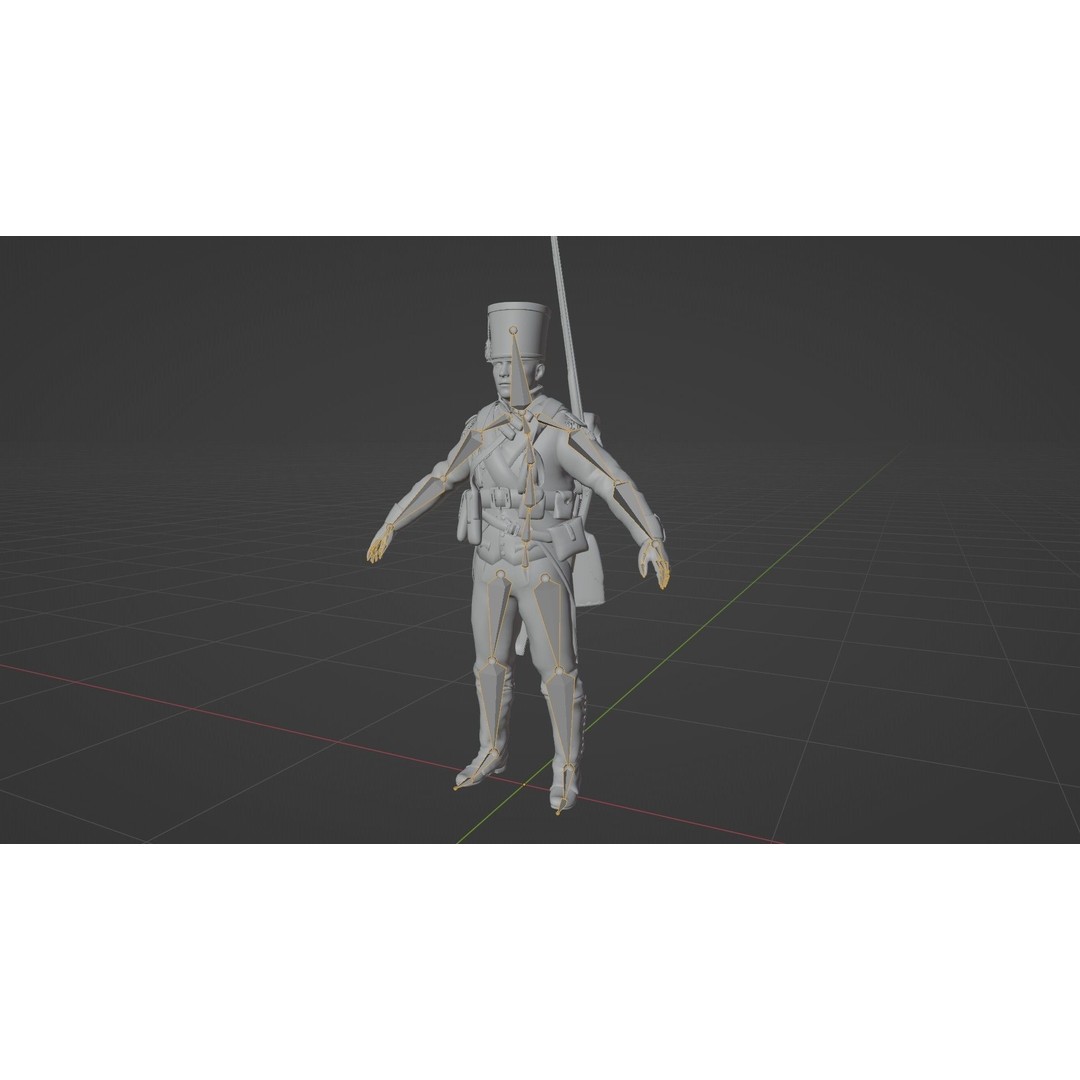 Napoleon Soldier 3D Model – Rigged Low-Poly Character, FBX, PBR - View 15