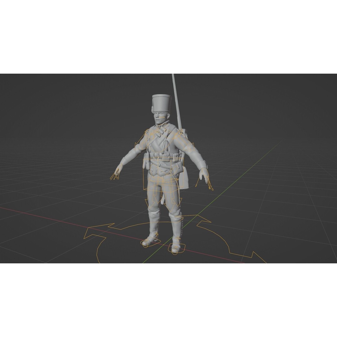 Napoleon Soldier 3D Model – Rigged Low-Poly Character, FBX, PBR - View 16