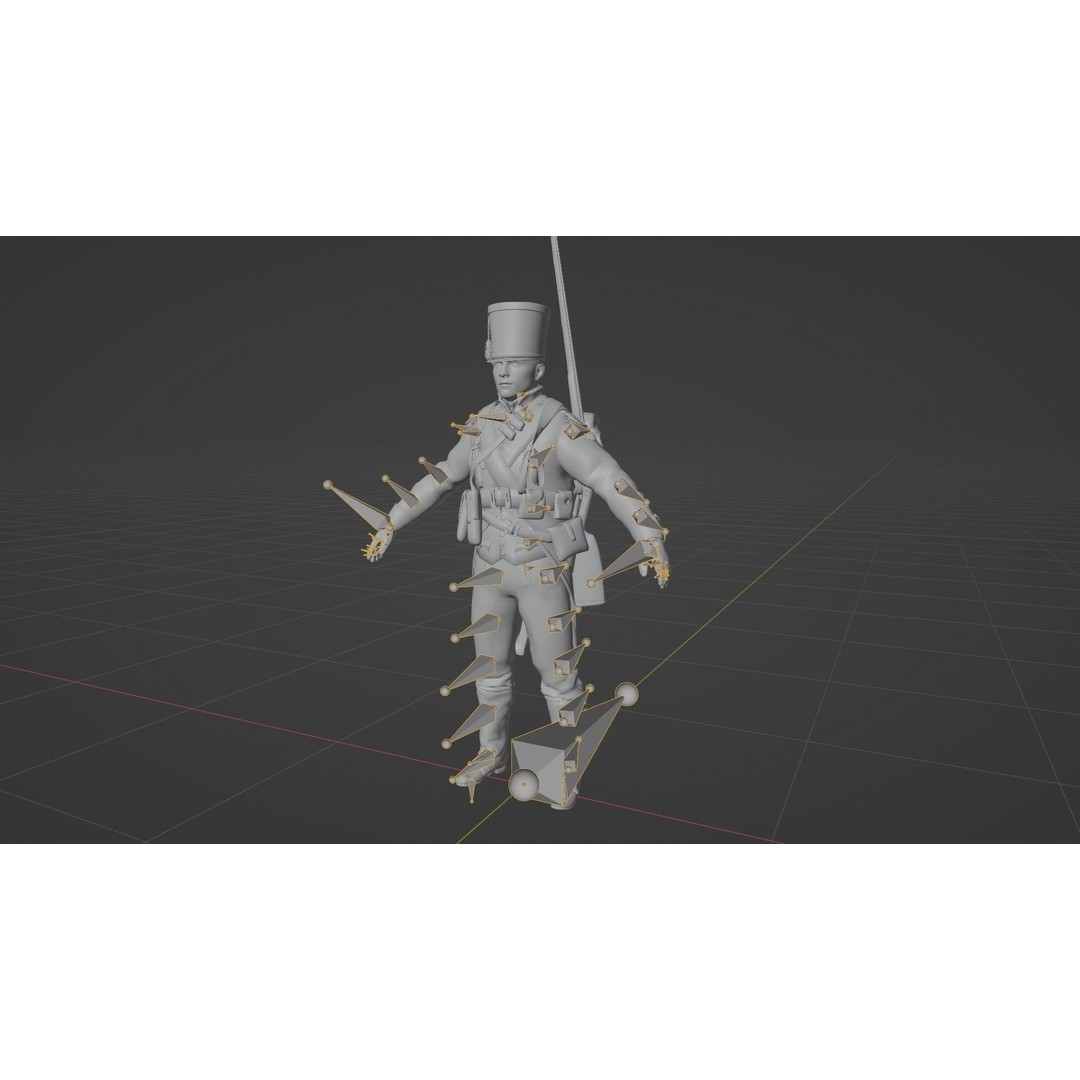 Napoleon Soldier 3D Model – Rigged Low-Poly Character, FBX, PBR - View 17
