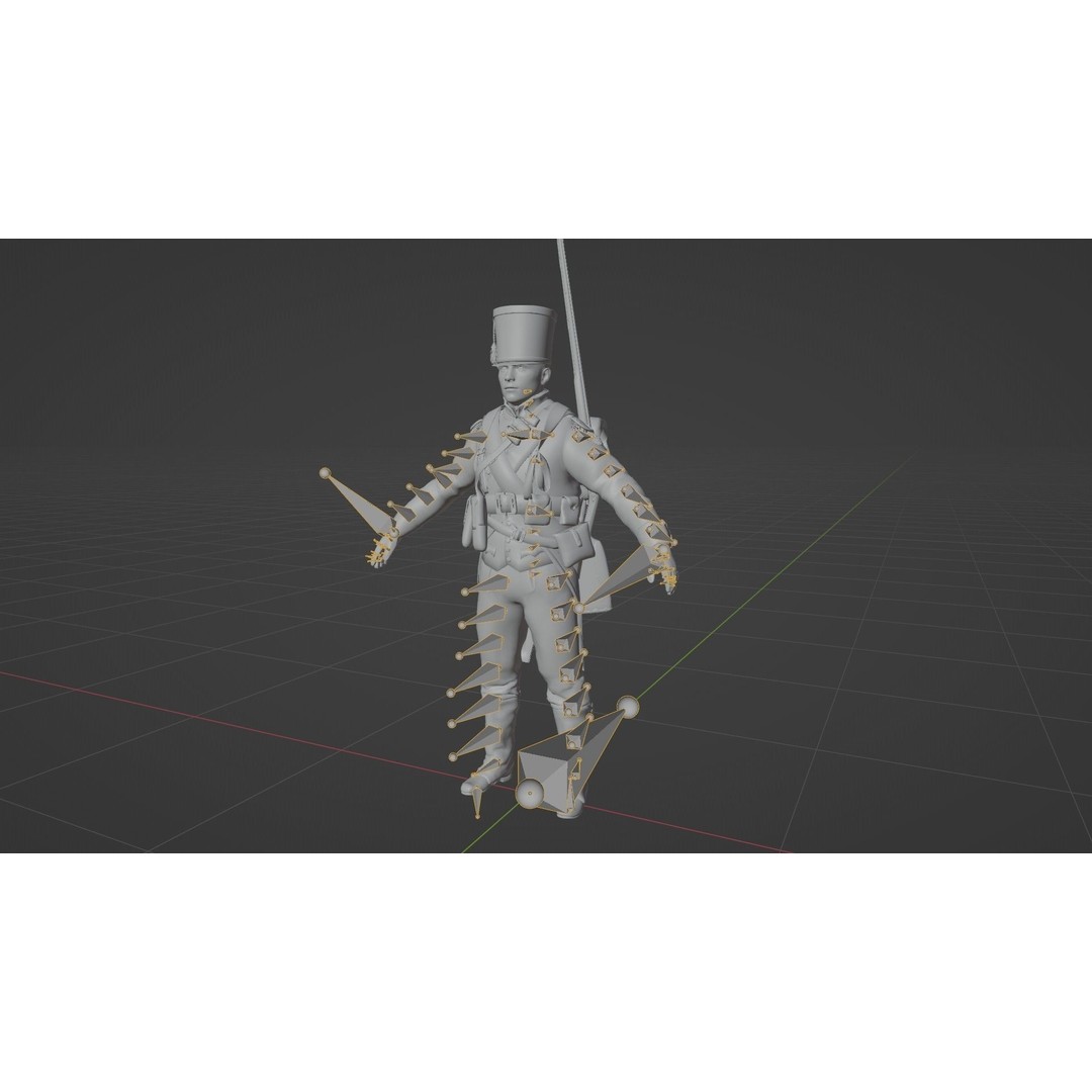 Napoleon Soldier 3D Model – Rigged Low-Poly Character, FBX, PBR - View 18