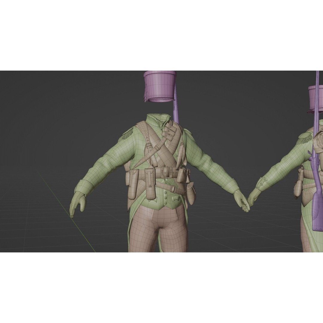 Napoleon Soldier 3D Model – Rigged Low-Poly Character, FBX, PBR - View 20
