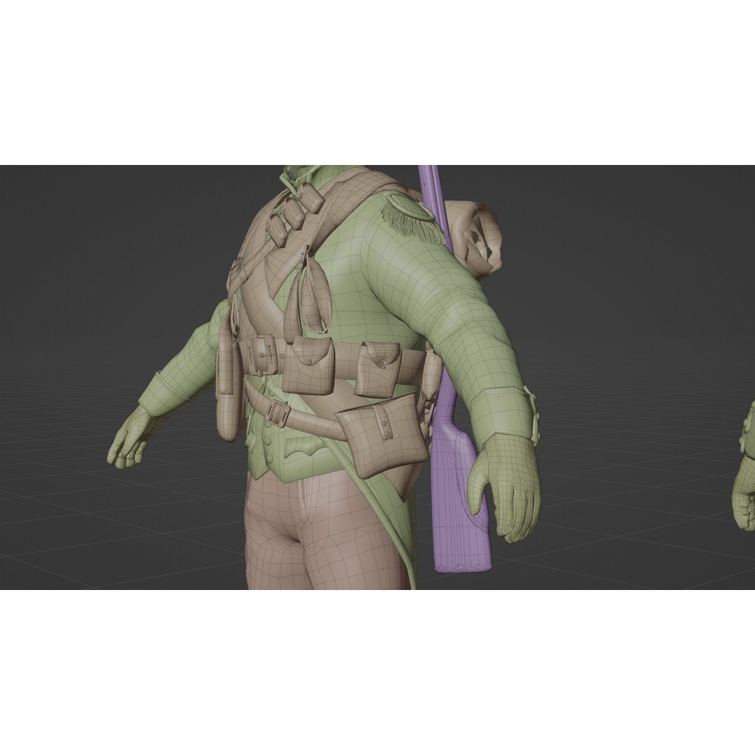 Napoleon Soldier 3D Model – Rigged Low-Poly Character, FBX, PBR - View 22