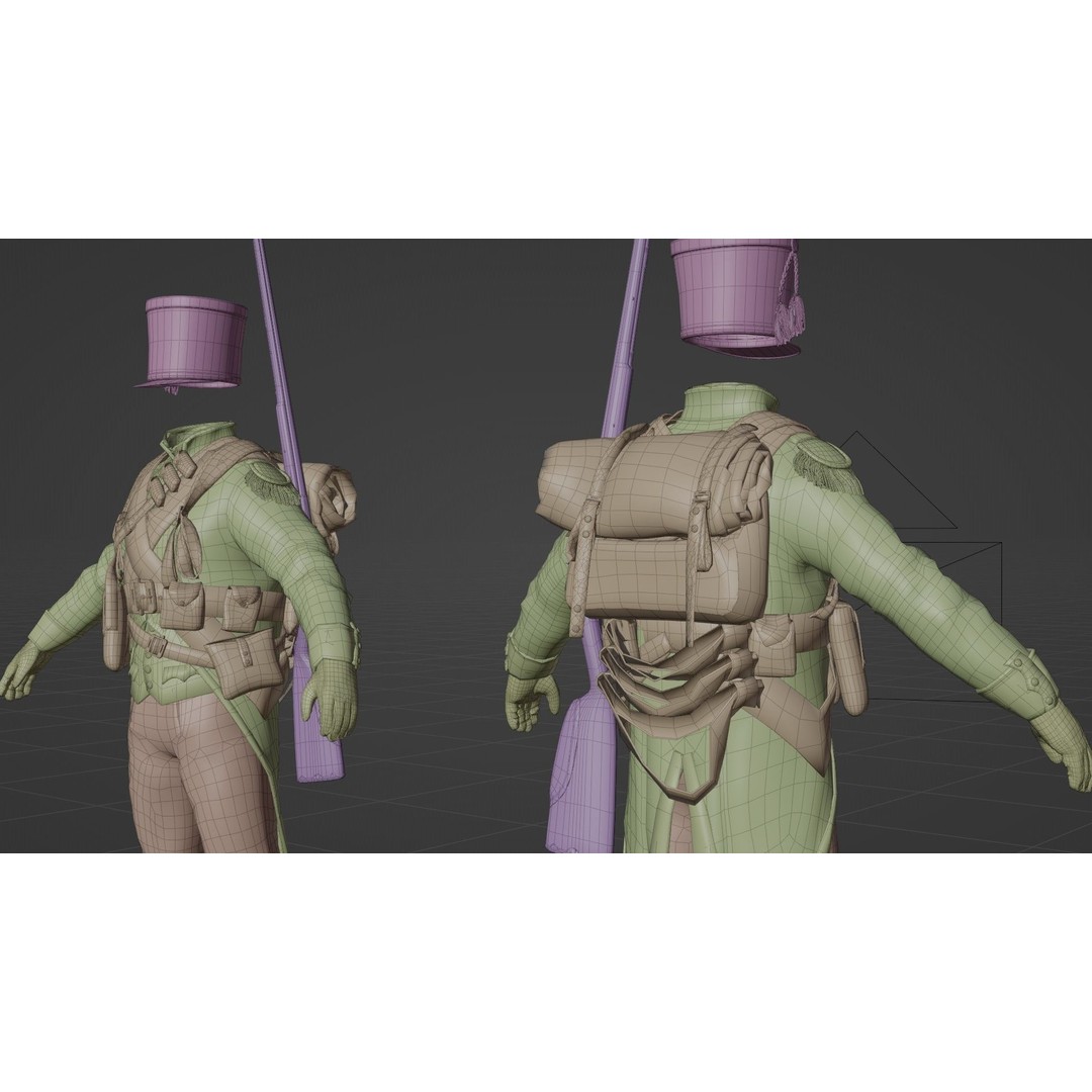 Napoleon Soldier 3D Model – Rigged Low-Poly Character, FBX, PBR - View 23