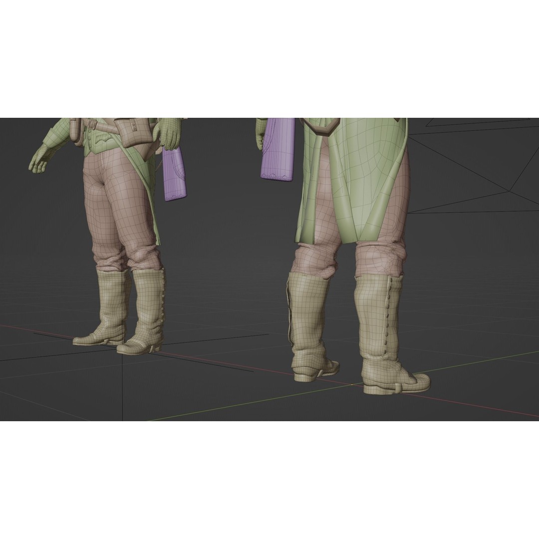 Napoleon Soldier 3D Model – Rigged Low-Poly Character, FBX, PBR - View 24