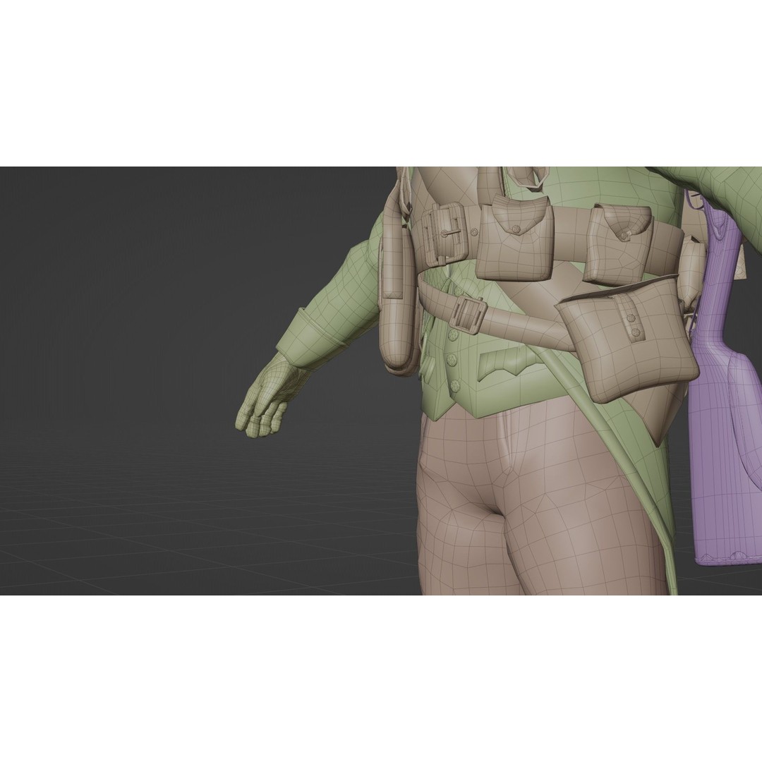 Napoleon Soldier 3D Model – Rigged Low-Poly Character, FBX, PBR - View 28