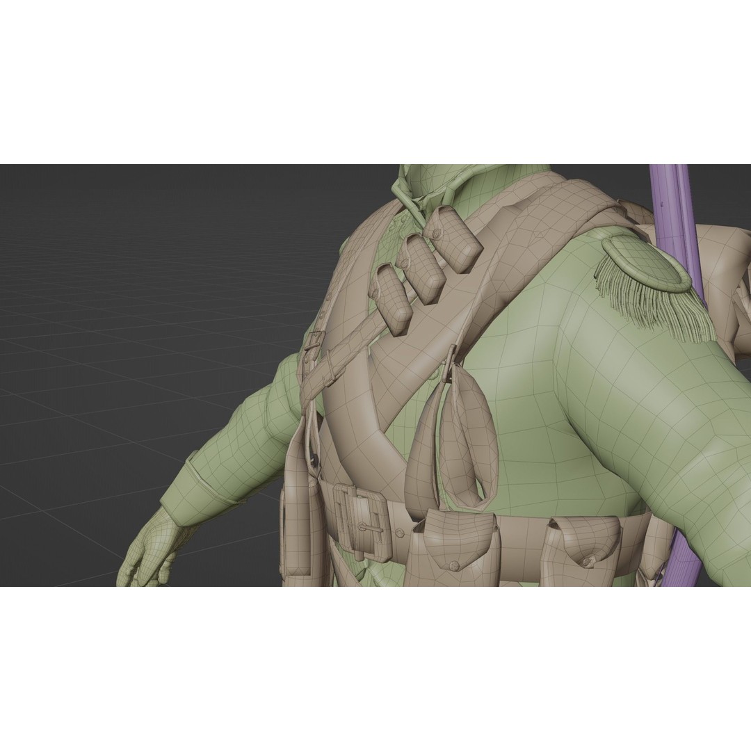 Napoleon Soldier 3D Model – Rigged Low-Poly Character, FBX, PBR - View 29