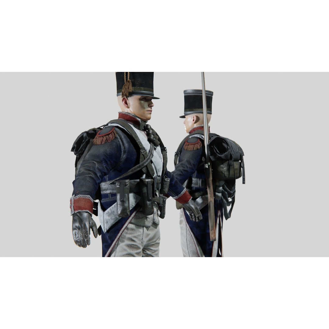 Napoleon Soldier 3D Model – Rigged Low-Poly Character, FBX, PBR - View 5