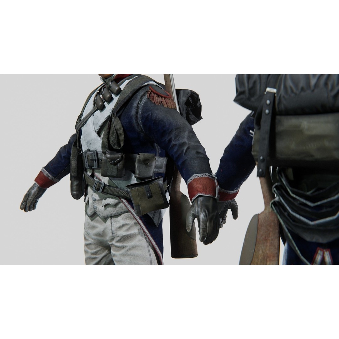 Napoleon Soldier 3D Model – Rigged Low-Poly Character, FBX, PBR - View 6