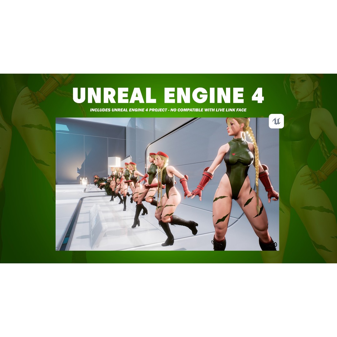 Cammy White 3D Model – Game Ready Low-Poly Character for Unreal Engine - View 13
