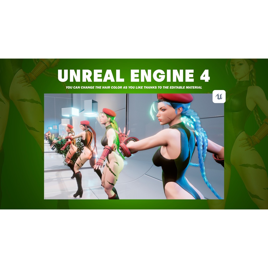 Cammy White 3D Model – Game Ready Low-Poly Character for Unreal Engine - View 14