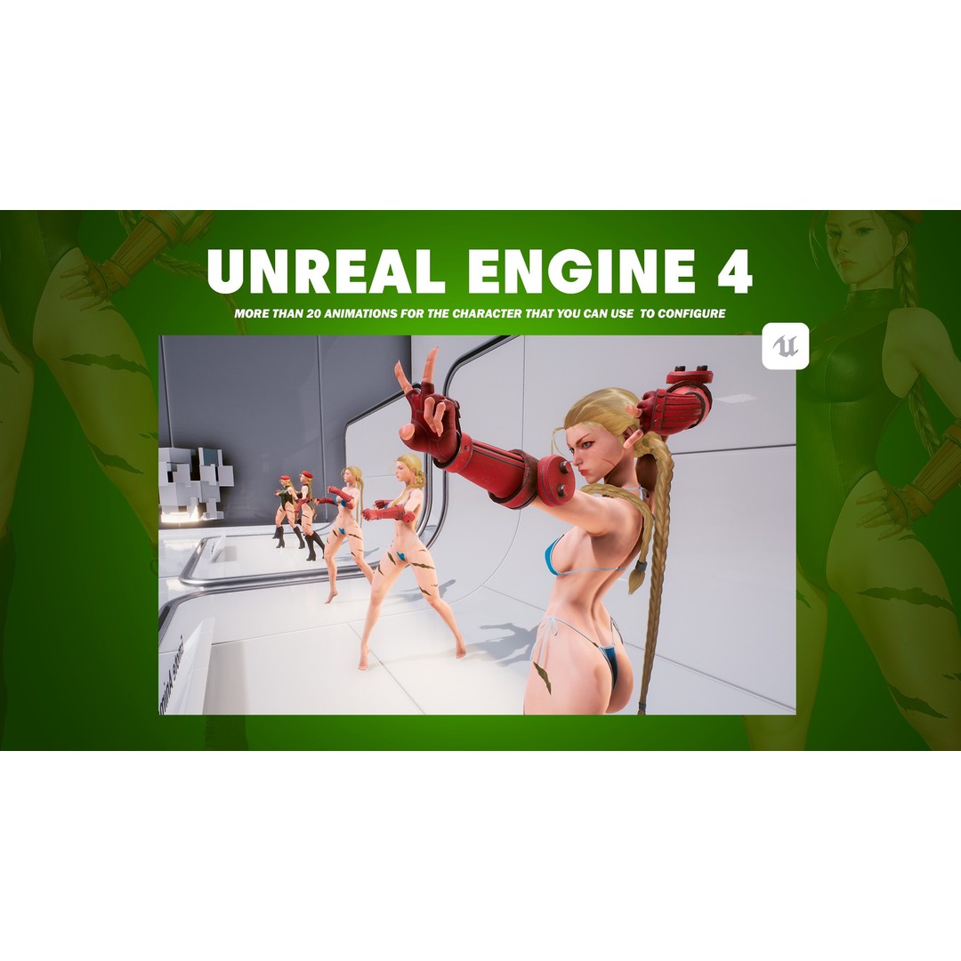 Cammy White 3D Model – Game Ready Low-Poly Character for Unreal Engine - View 17