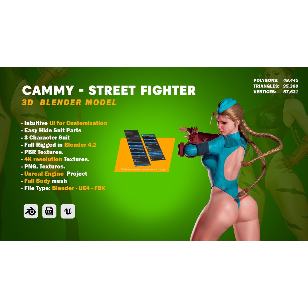 Cammy White 3D Model – Game Ready Low-Poly Character for Unreal Engine - View 3