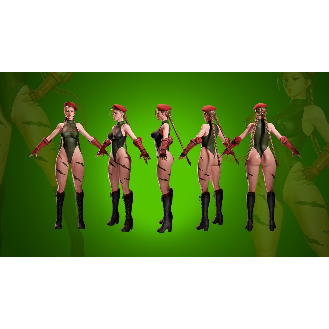 Cammy White 3D Model – Game Ready Low-Poly Character for Unreal Engine - View 9