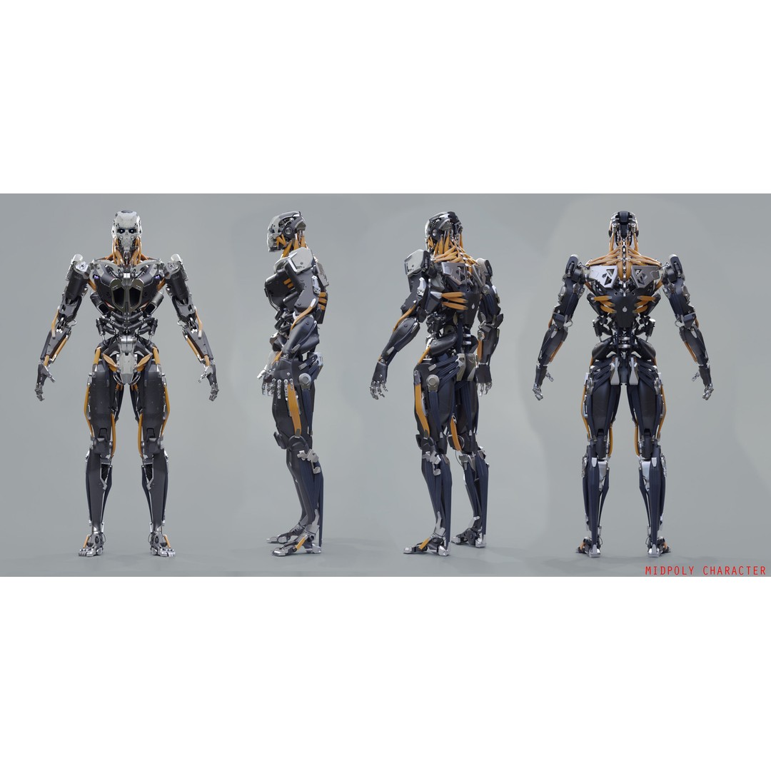 Evil Machine 3D Model – Low Poly Rigged Character for Unity & Unreal - View 14