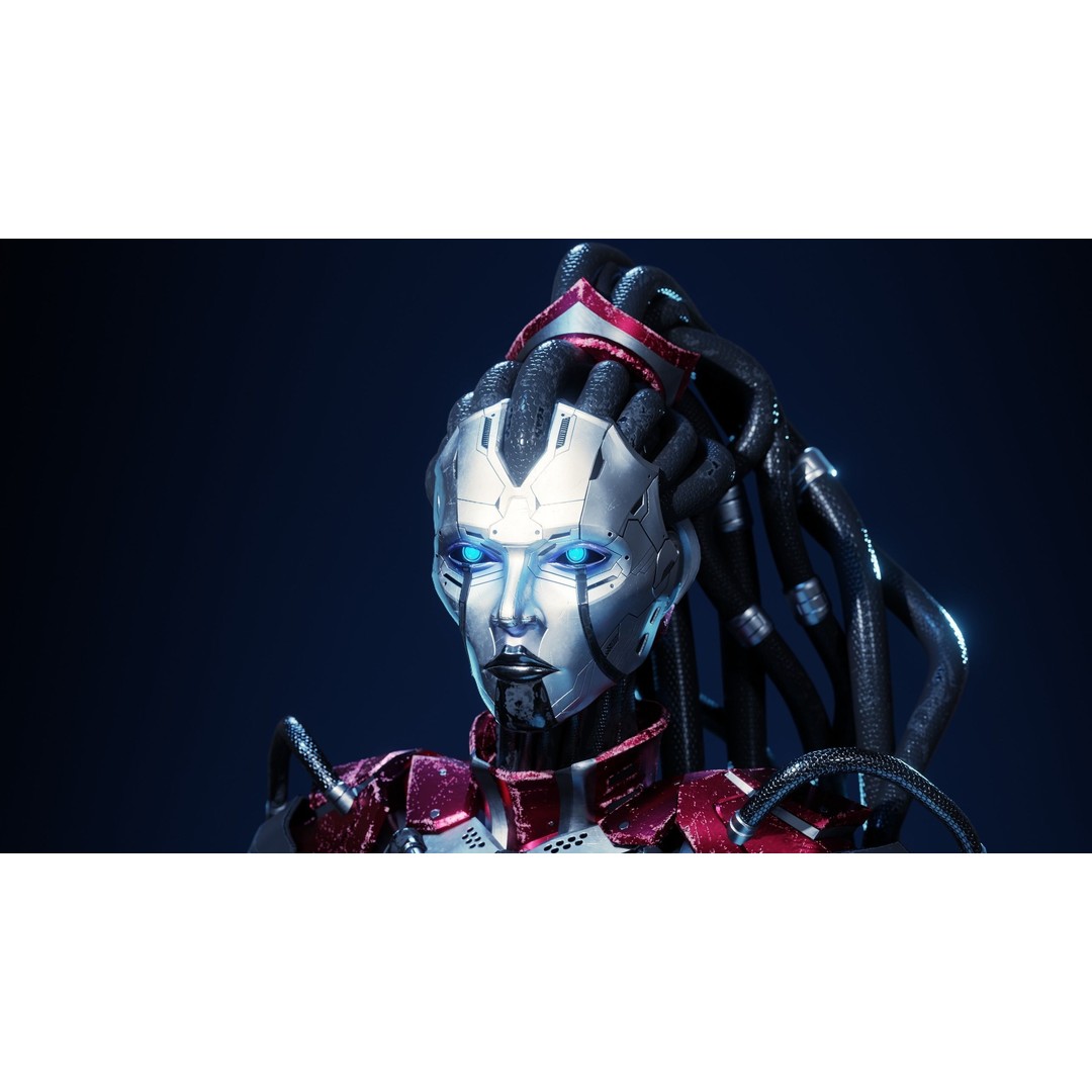 Android Empress 3D Model – Low Poly Rigged Character with PBR Textures - View 10