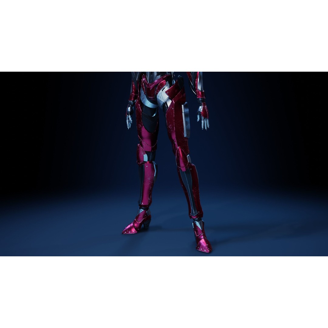 Android Empress 3D Model – Low Poly Rigged Character with PBR Textures - View 12
