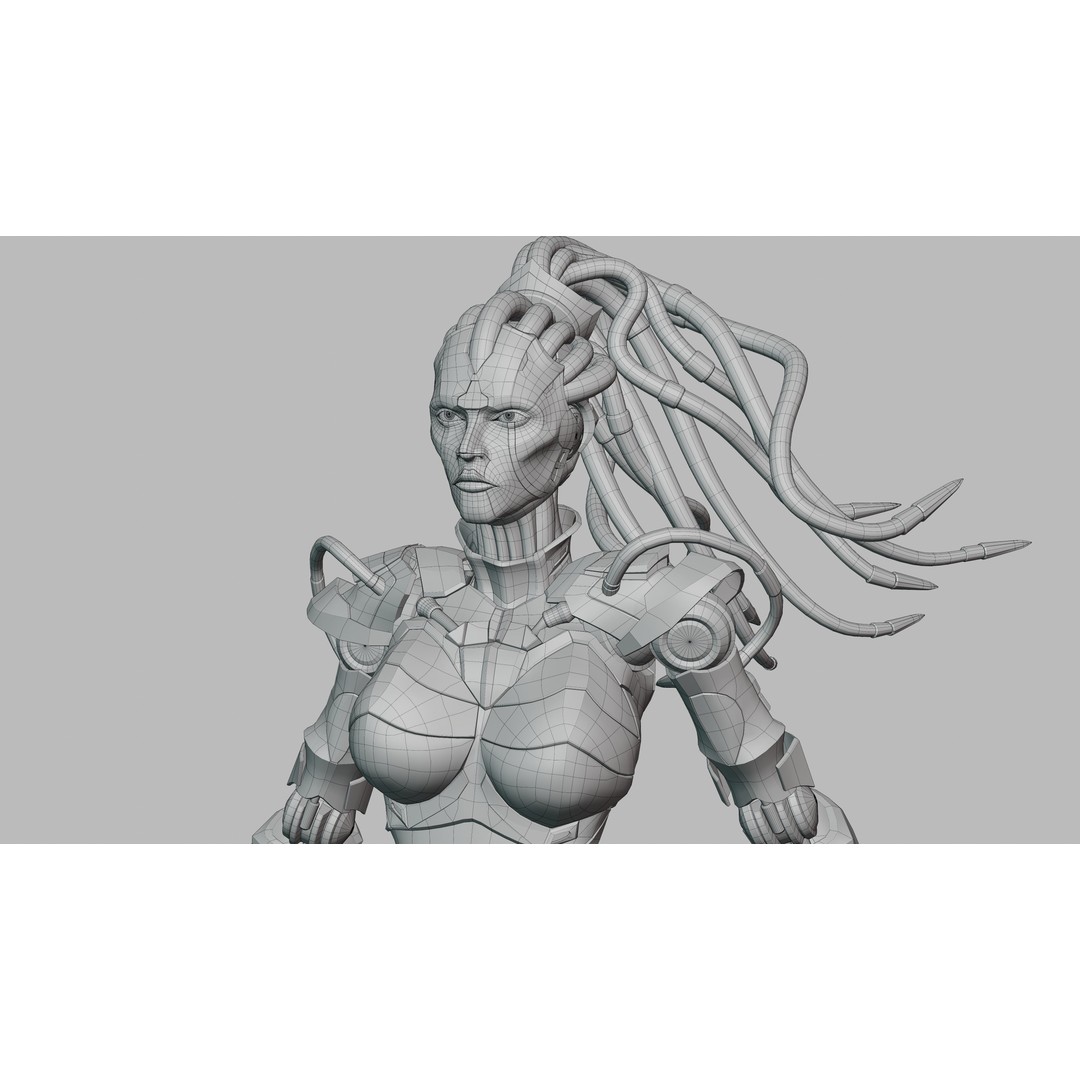 Android Empress 3D Model – Low Poly Rigged Character with PBR Textures - View 16