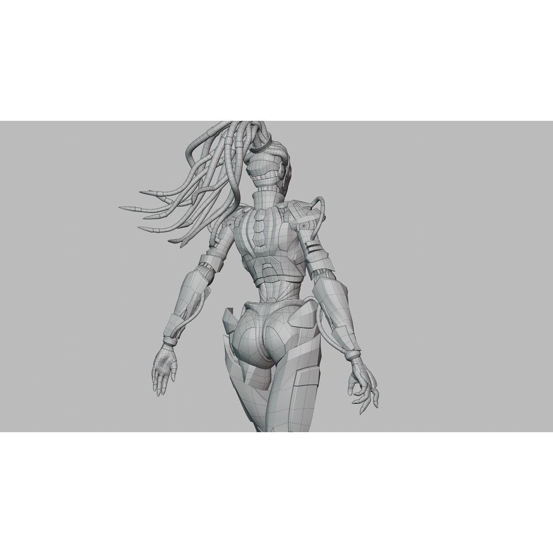 Android Empress 3D Model – Low Poly Rigged Character with PBR Textures - View 17