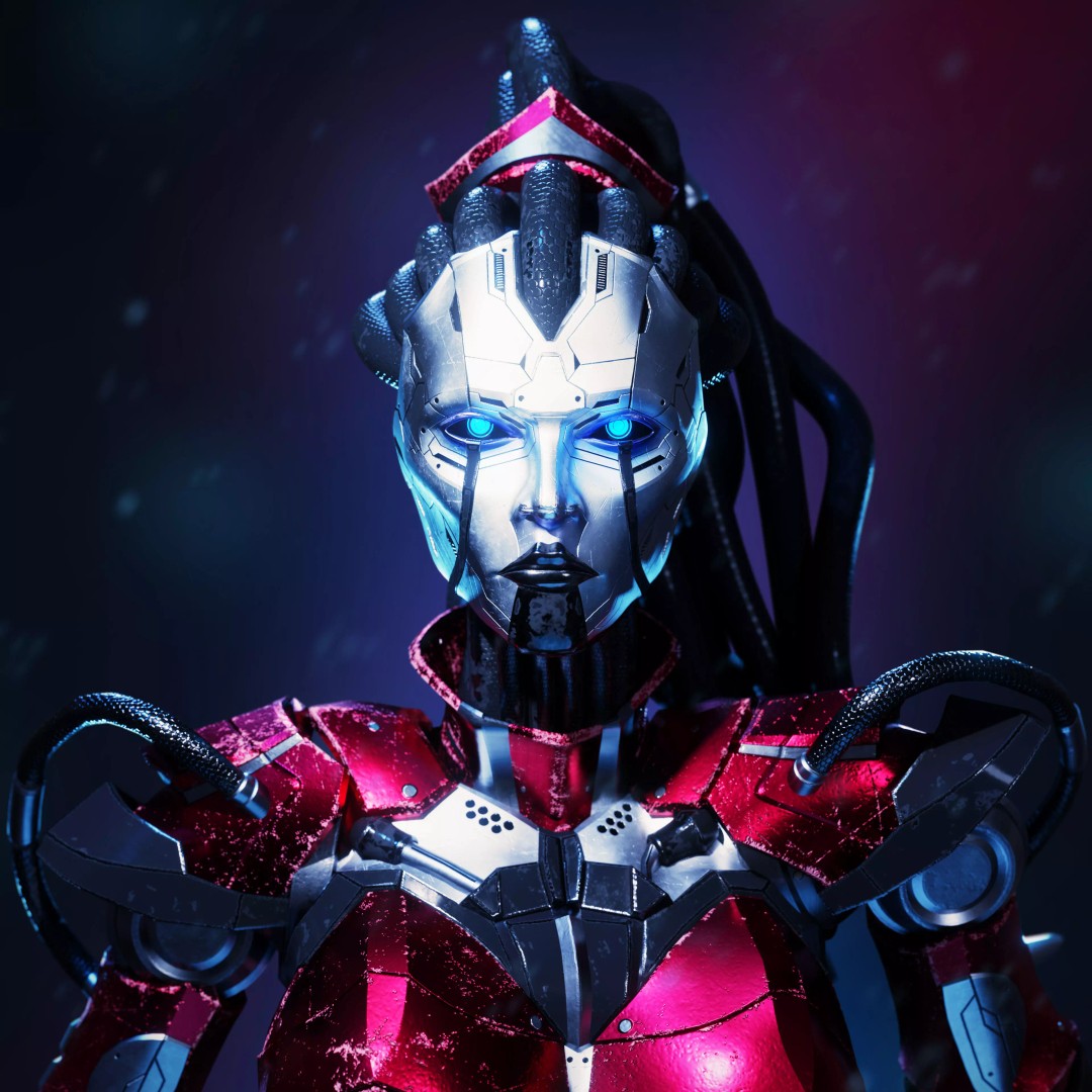 Android Empress 3D Model – Low Poly Rigged Character with PBR Textures - View 2