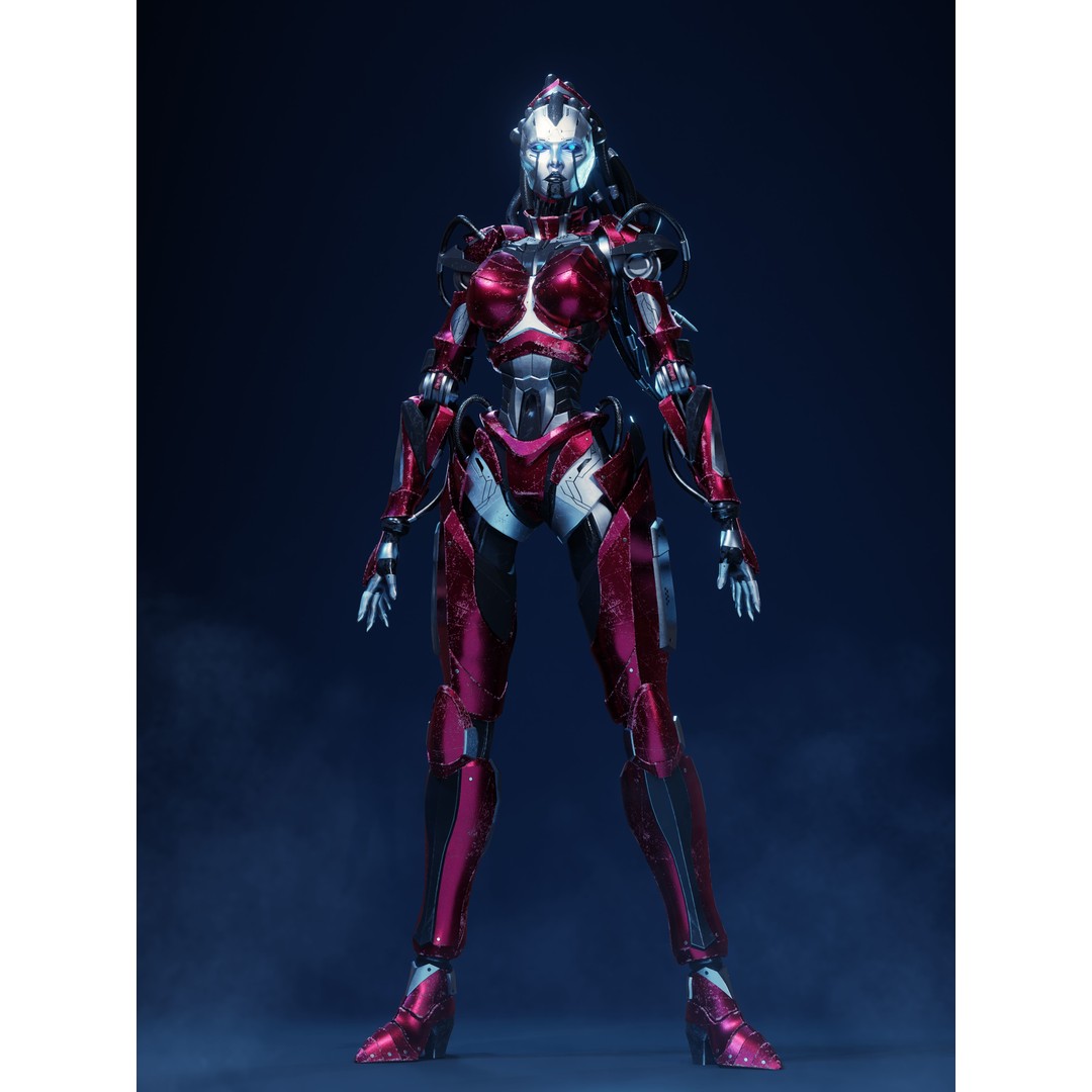 Android Empress 3D Model – Low Poly Rigged Character with PBR Textures - View 3