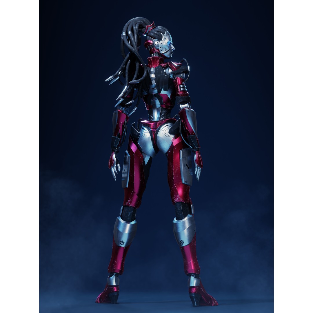 Android Empress 3D Model – Low Poly Rigged Character with PBR Textures - View 4
