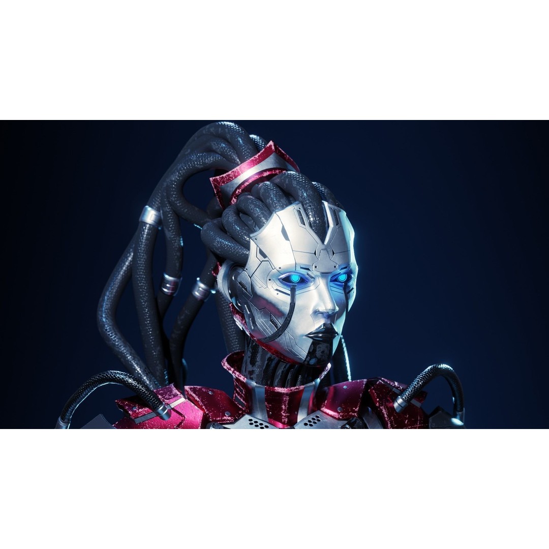 Android Empress 3D Model – Low Poly Rigged Character with PBR Textures - View 9