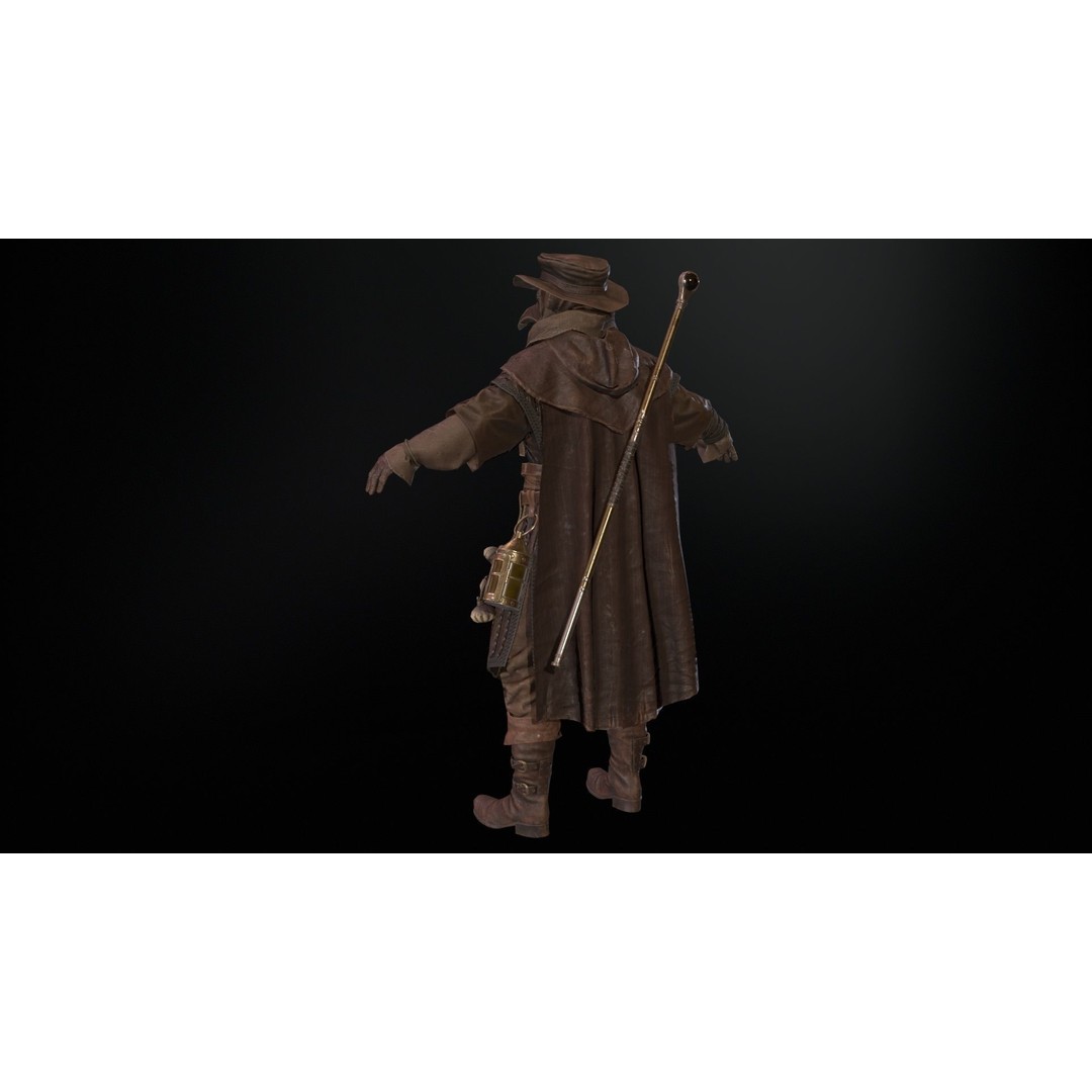 Plague Doctor 3D Model – Low Poly Character with Animations & PBR Textures - View 13