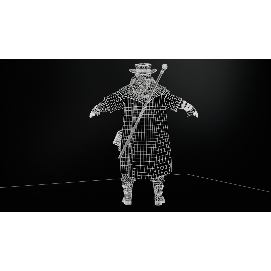 Plague Doctor 3D Model – Low Poly Character with Animations & PBR Textures - View 22