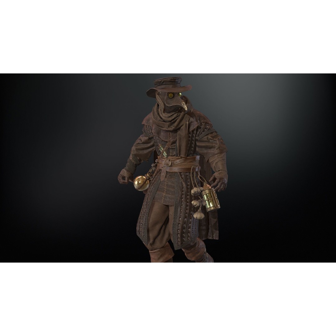 Plague Doctor 3D Model – Low Poly Character with Animations & PBR Textures - View 27