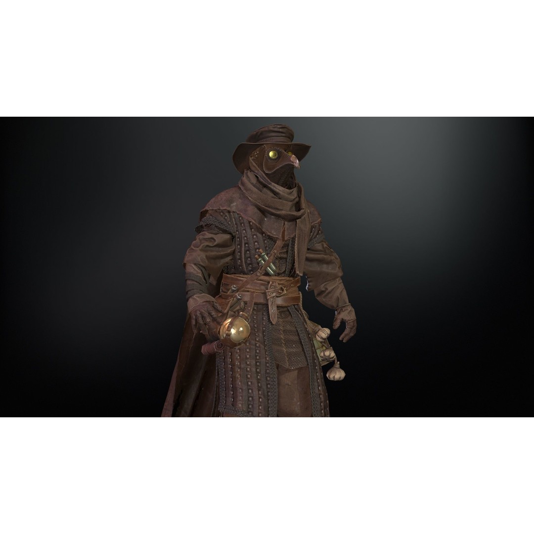 Plague Doctor 3D Model – Low Poly Character with Animations & PBR Textures - View 29