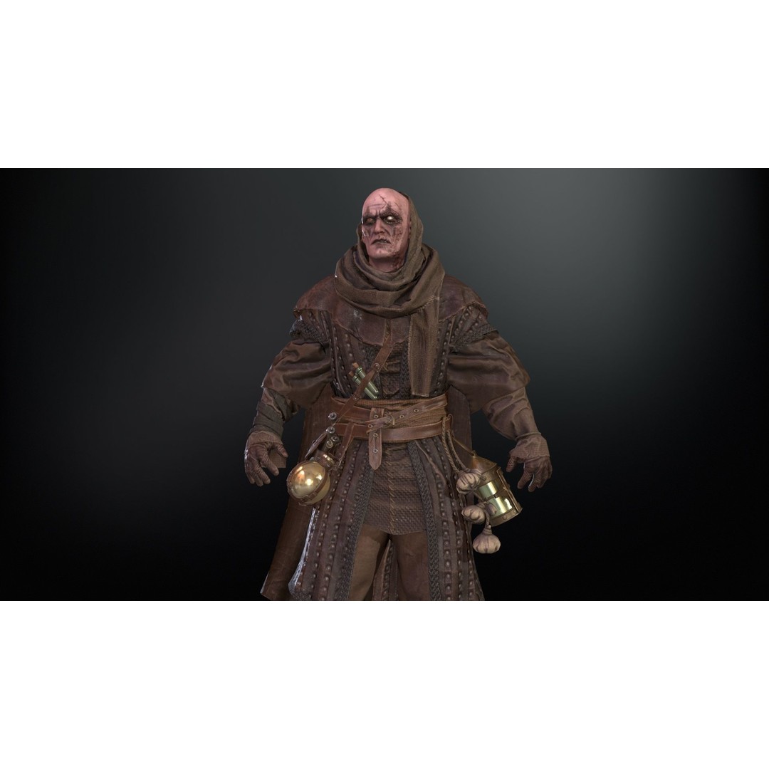 Plague Doctor 3D Model – Low Poly Character with Animations & PBR Textures - View 31
