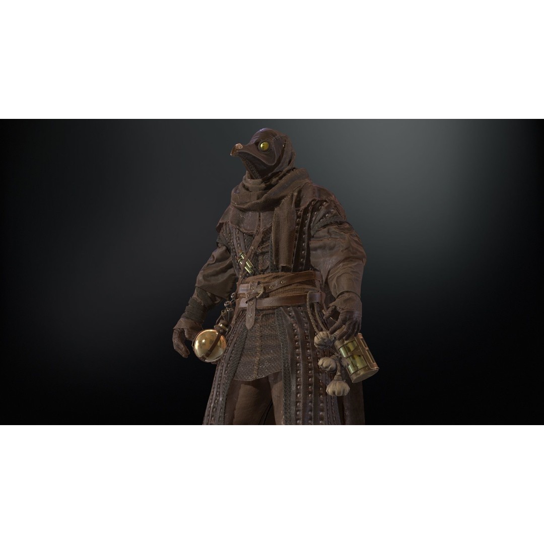 Plague Doctor 3D Model – Low Poly Character with Animations & PBR Textures - View 33