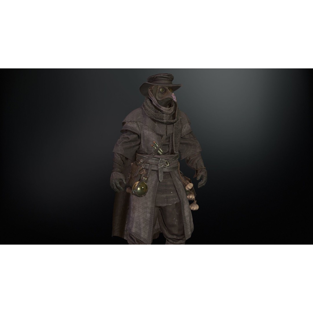Plague Doctor 3D Model – Low Poly Character with Animations & PBR Textures - View 34
