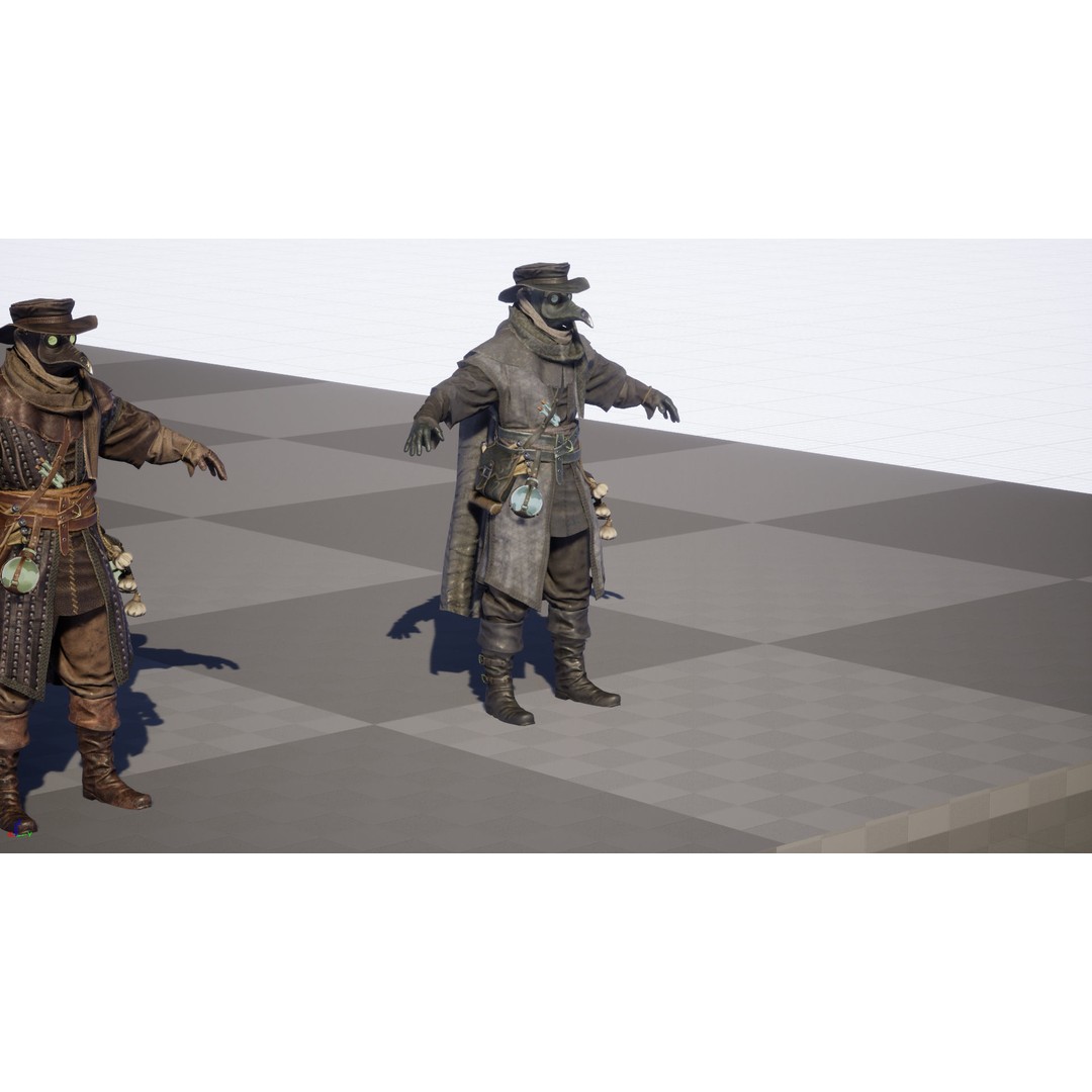 Plague Doctor 3D Model – Low Poly Character with Animations & PBR Textures - View 48