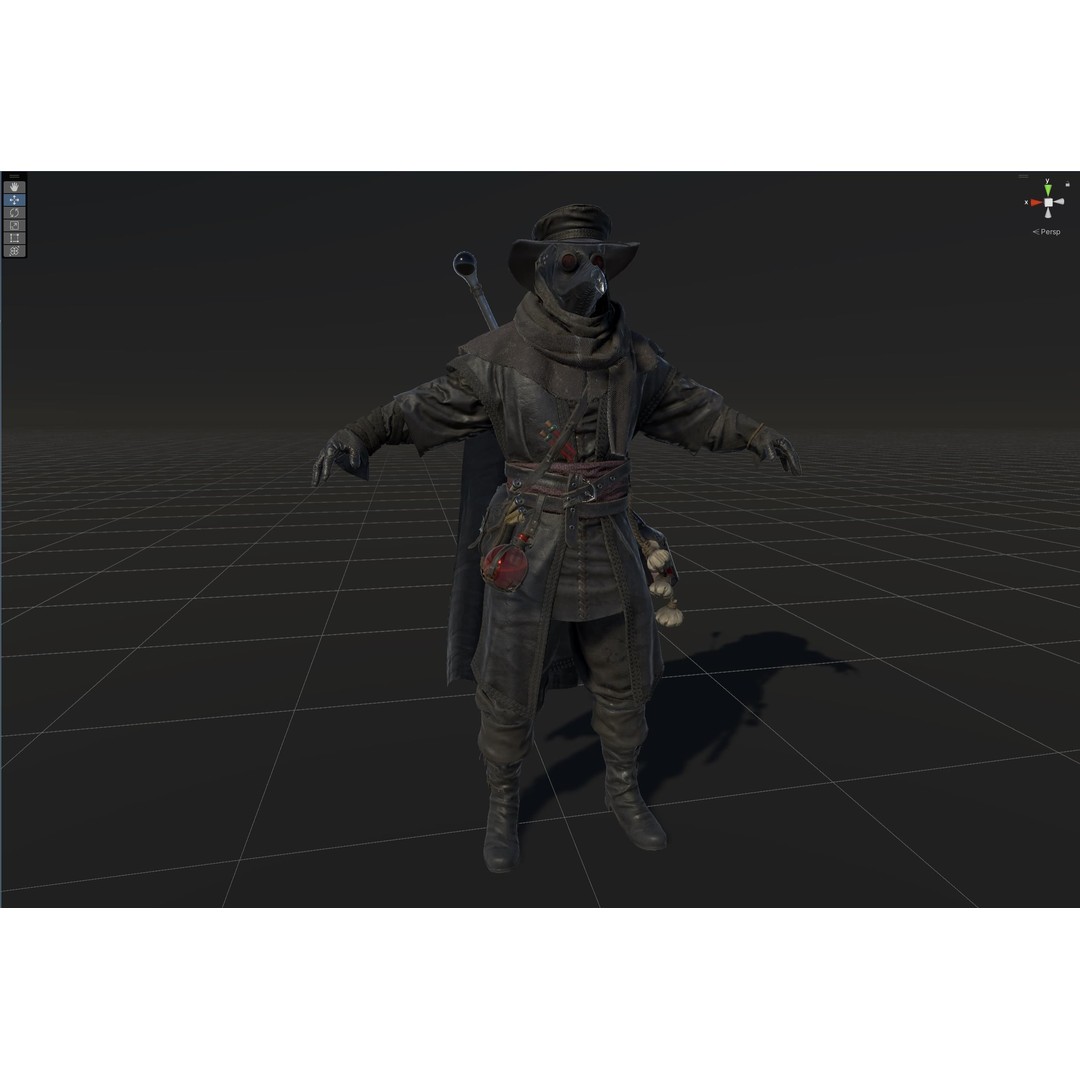 Plague Doctor 3D Model – Low Poly Character with Animations & PBR Textures - View 50
