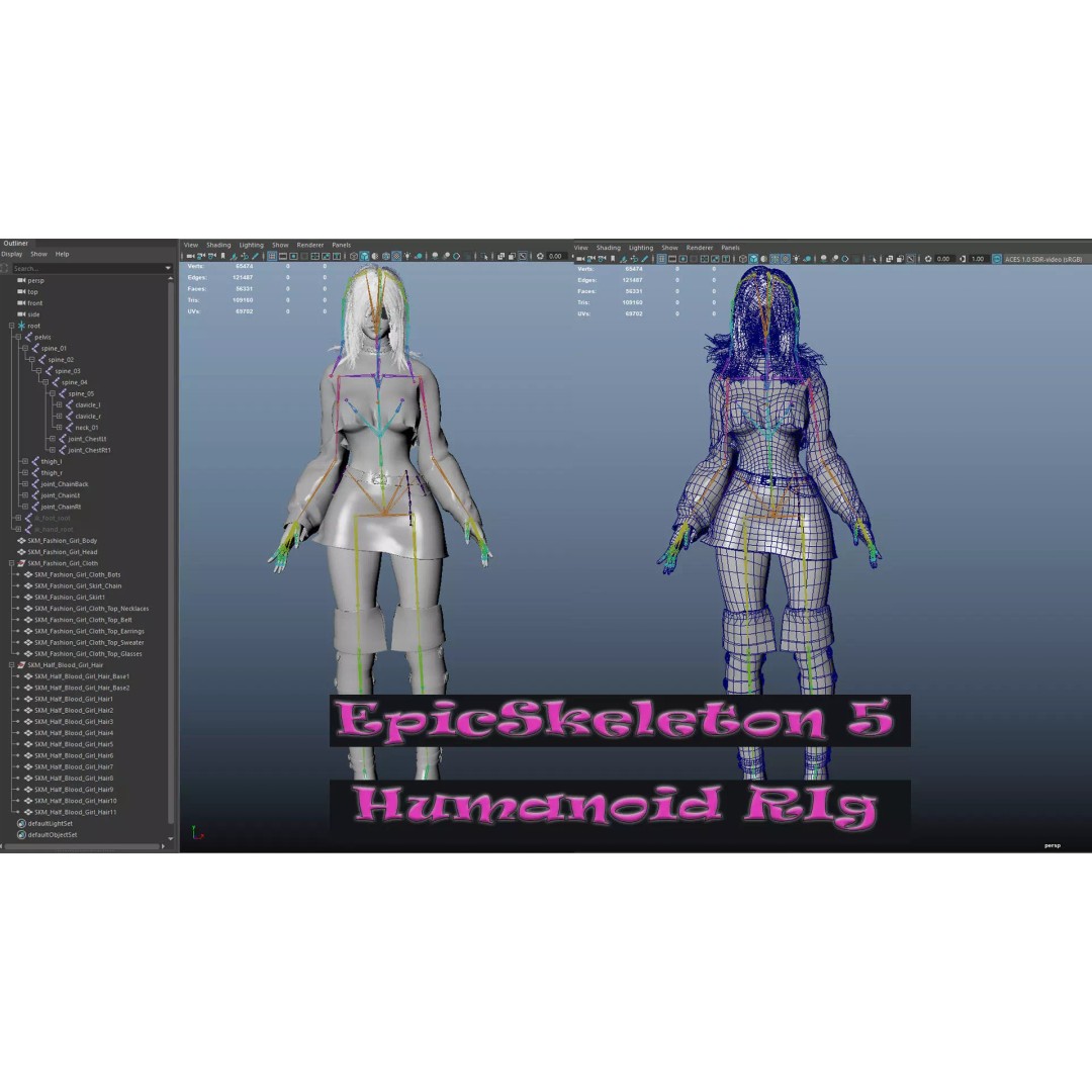 Fashion Girl 3D Model – Low-Poly Rigged Character for Games, FBX - View 18