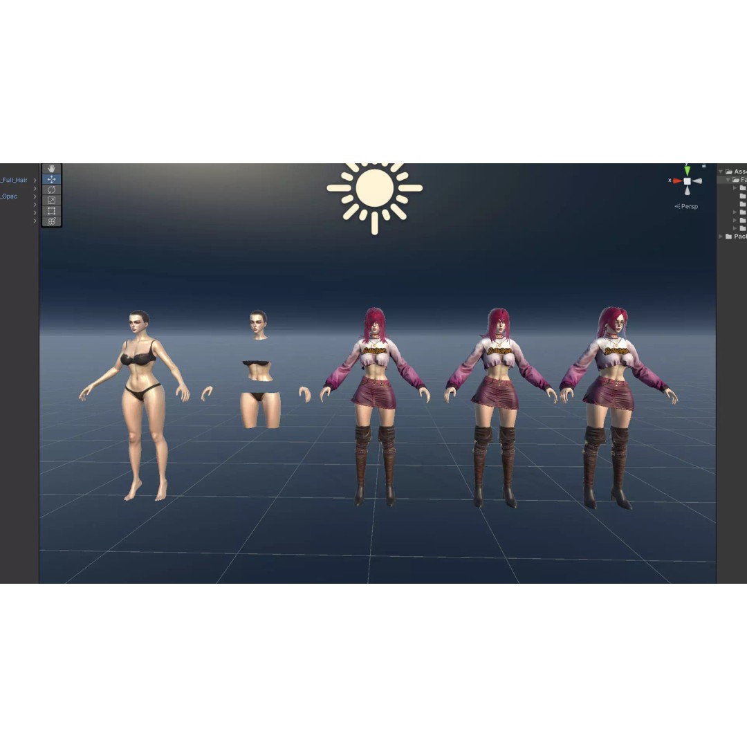 Fashion Girl 3D Model – Low-Poly Rigged Character for Games, FBX - View 23