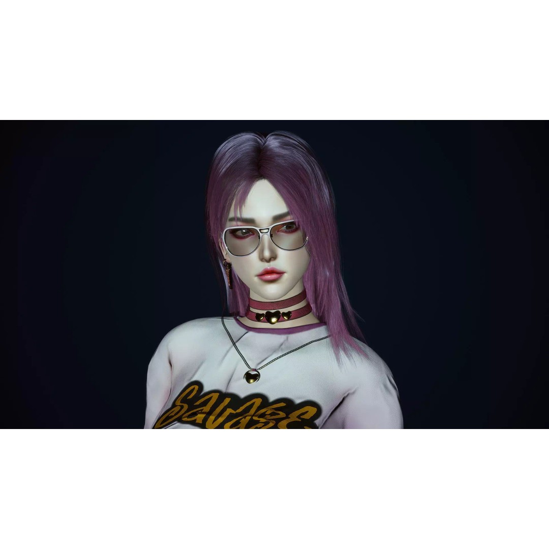 Fashion Girl 3D Model – Low-Poly Rigged Character for Games, FBX - View 3
