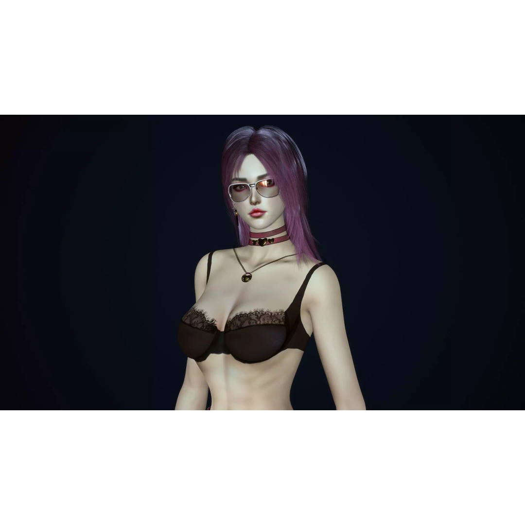Fashion Girl 3D Model – Low-Poly Rigged Character for Games, FBX - View 7